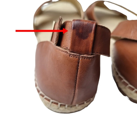 Sole Society Sz9 Brown Saundra Leather CrissCross Ankle Strap Espadrille Sandals - Picture 10 of 16